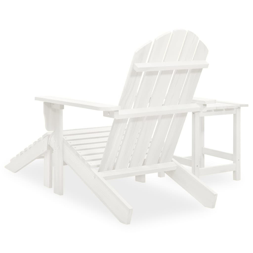 Sedia Adirondack con Ottomana e Tavolo in Abete Massello Bianco cod mxl 42721