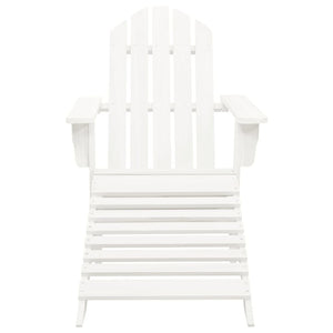 Sedia Adirondack con Ottomana e Tavolo in Abete Massello Bianco cod mxl 42721