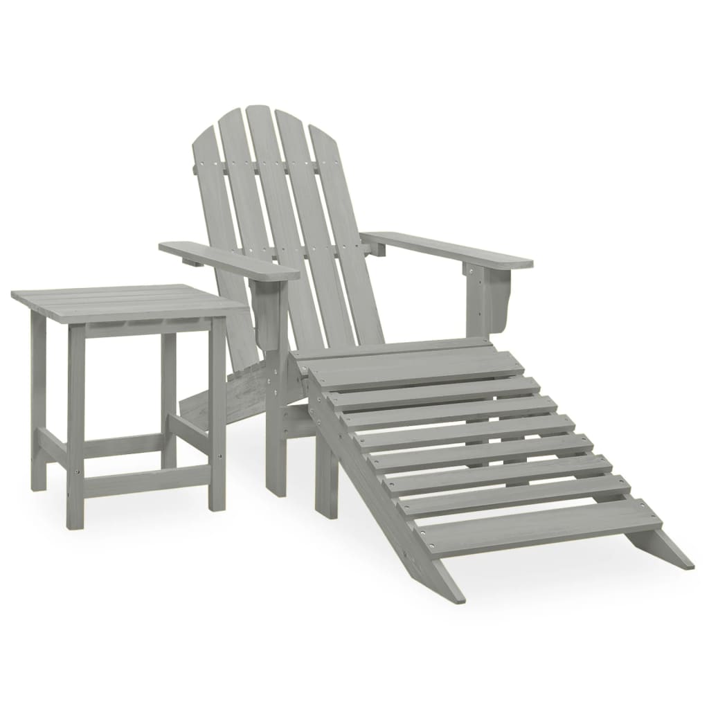 Sedia Giardino Adirondack Ottomana Tavolo Abete Massello Grigio 315930