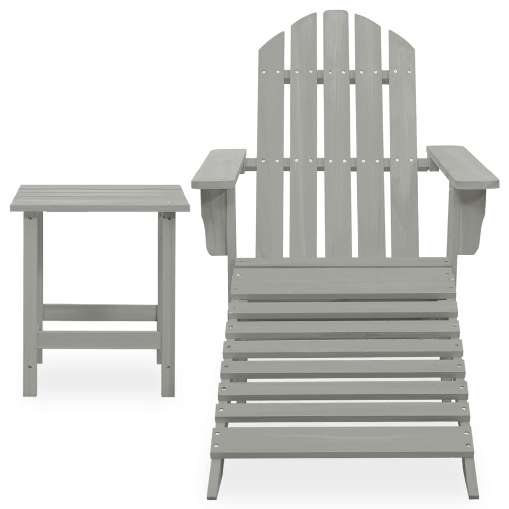 Sedia Giardino Adirondack Ottomana Tavolo Abete Massello Grigio 315930