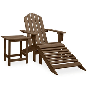 Sedia Adirondack con Ottomana e Tavolo Abete Massello Marrone cod mxl 35369