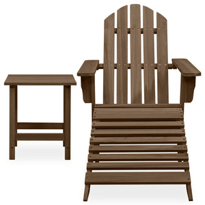 Sedia Adirondack con Ottomana e Tavolo Abete Massello Marrone cod mxl 35369