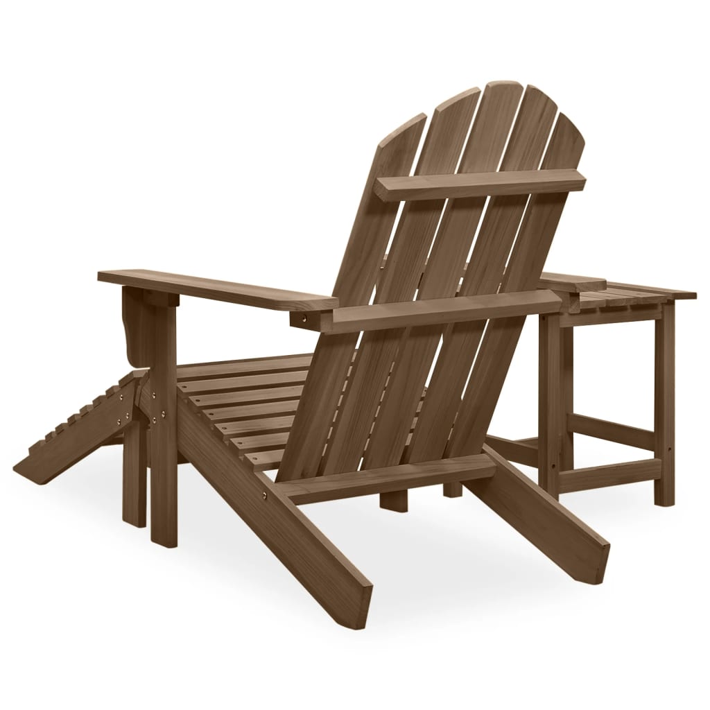 Sedia Adirondack con Ottomana e Tavolo Abete Massello Marrone cod mxl 35369