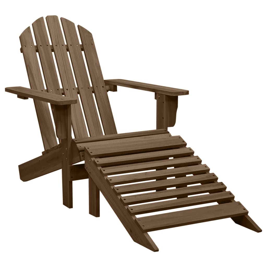 Sedia Adirondack con Ottomana e Tavolo Abete Massello Marrone cod mxl 35369