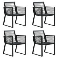 Set da Pranzo da Giardino 5 pz in Rattan PVC Nero cod mxl 44534