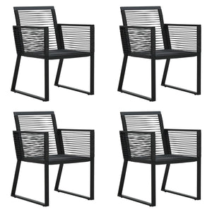 Set da Pranzo da Giardino 5 pz in Rattan PVC Nero cod mxl 44534