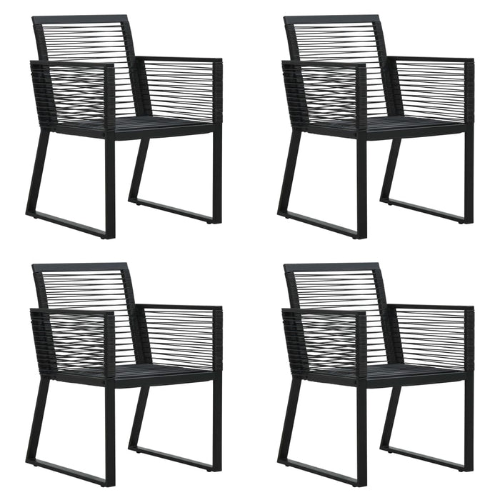 Set da Pranzo da Giardino 5 pz in Rattan PVC Nero cod mxl 44534