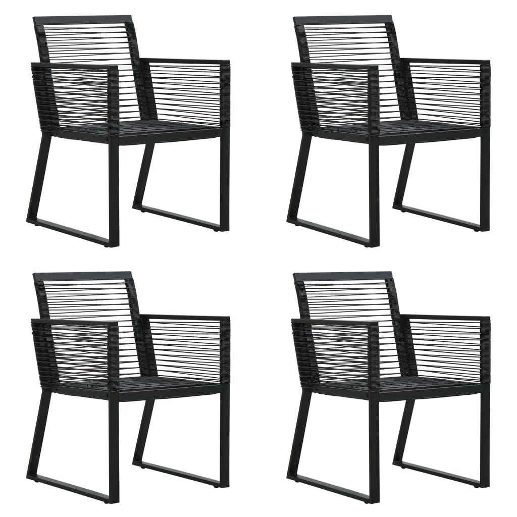 Set da Pranzo da Giardino 5 pz in Rattan PVC Nero cod mxl 45073