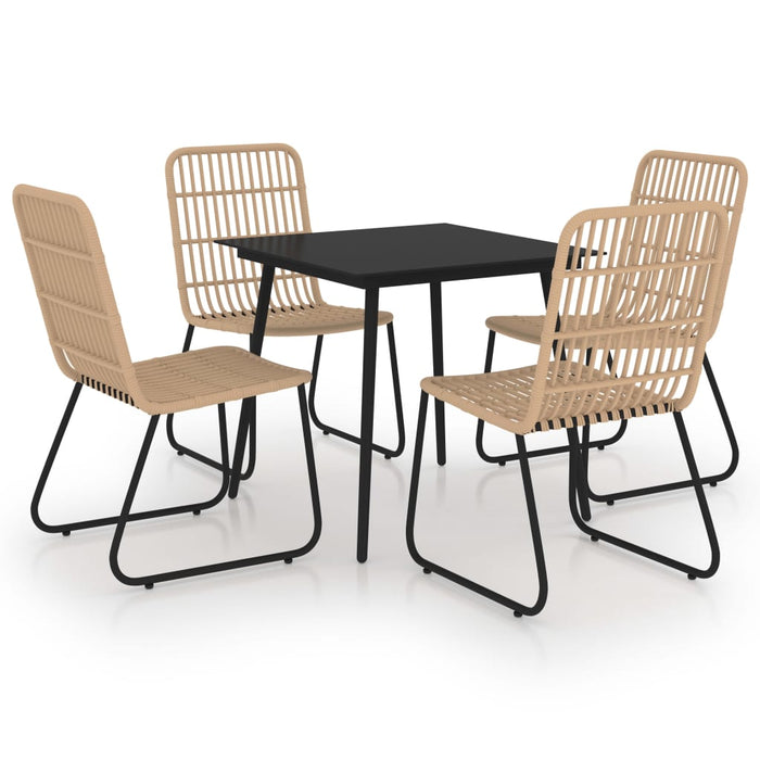 Set da Pranzo da Giardino 5 pz in Polyrattan e Vetro 3060232