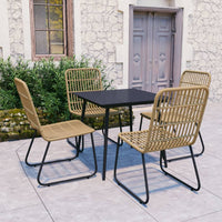 Set da Pranzo da Giardino 5 pz in Polyrattan e Vetro 3060232