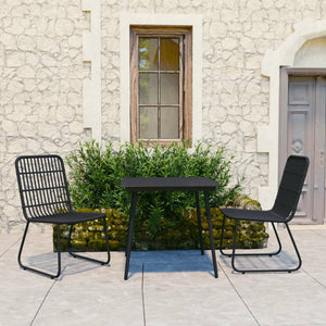 Set da Pranzo da Giardino 3 pz in Polyrattan e Vetro cod mxl 37729