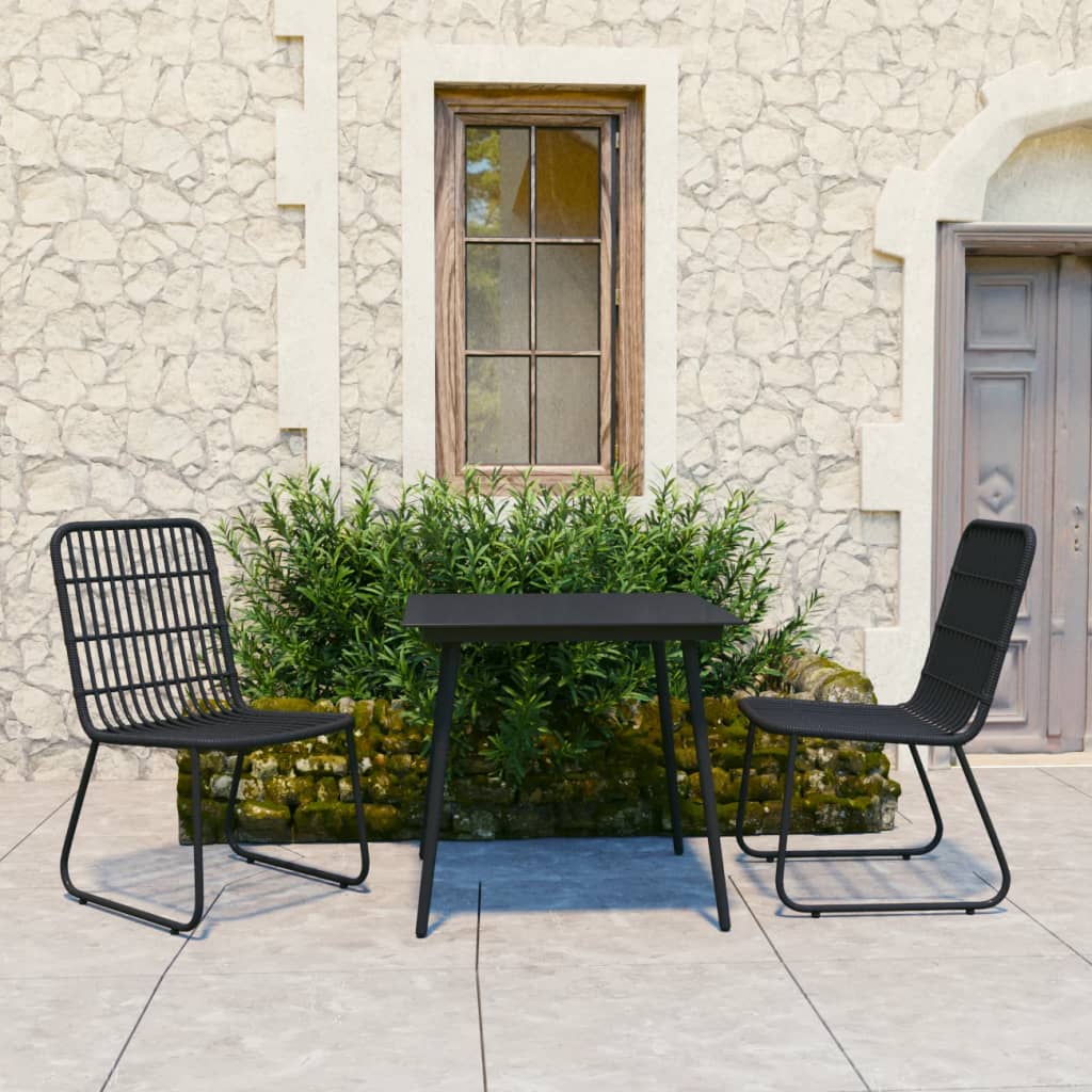 Set da Pranzo da Giardino 3 pz in Polyrattan e Vetro 3060243