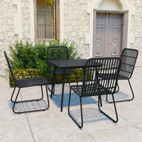 Set da Pranzo da Giardino 5 pz in Polyrattan e Vetro 3060244