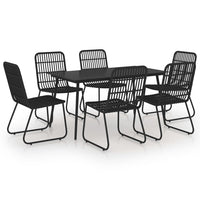 Set da Pranzo da Giardino 7 pz in Polyrattan e Vetro cod mxl 37728