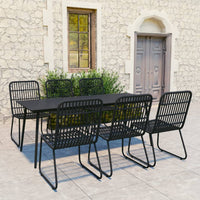 Set da Pranzo da Giardino 7 pz in Polyrattan e Vetro cod mxl 41564