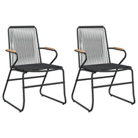 Set da Pranzo da Giardino 3 pz Nero in Rattan PVC 3060267