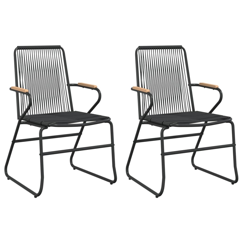 Set da Pranzo da Giardino 3 pz Nero in Rattan PVC 3060273