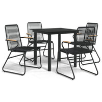 Set da Pranzo da Giardino 5 pz Nero in Rattan PVCcod mxl 72478