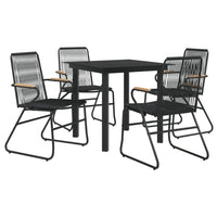 Set da Pranzo da Giardino 5 pz Nero in Rattan PVCcod mxl 72478