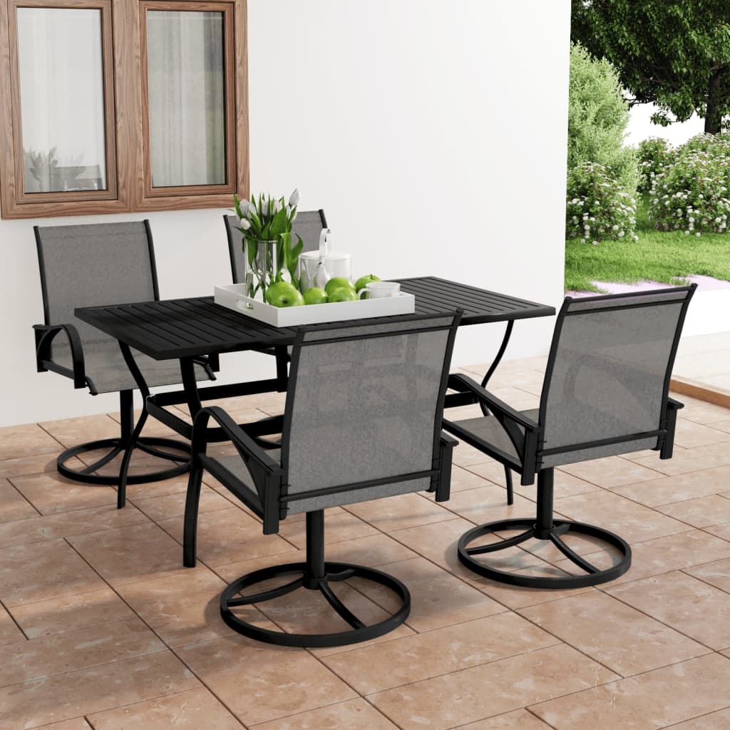 Set da Pranzo da Giardino 5 pz in Textilene e Acciaio cod mxl 35736