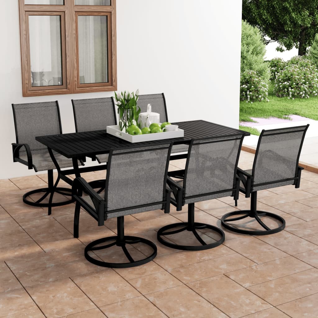 Set da Pranzo da Giardino 7 pz in Textilene e Acciaio 3060285