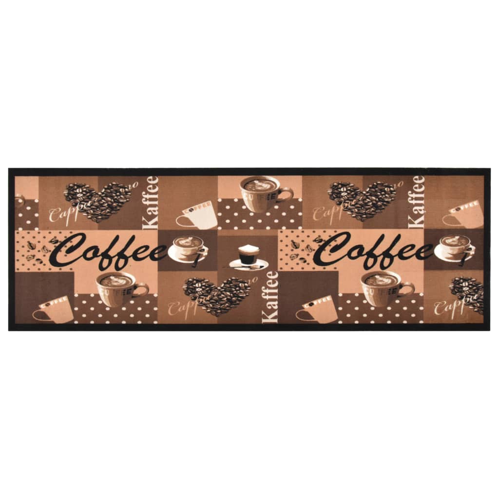 Tappetino da Cucina Lavabile Caffè Marrone 60x300 cm cod mxl 49342