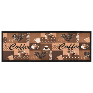 Tappetino da Cucina Lavabile Caffè Marrone 60x300 cm 315972