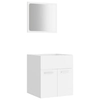 Set Mobili da Bagno 2 pz Bianco in Legno Multistrato 804773