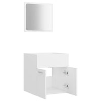 Set Mobili da Bagno 2 pz Bianco in Legno Multistrato 804773