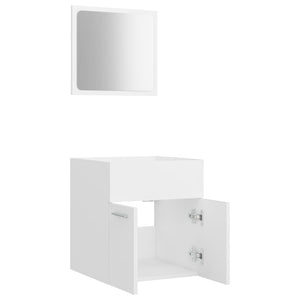 Set Mobili da Bagno 2 pz Bianco in Legno Multistrato 804773