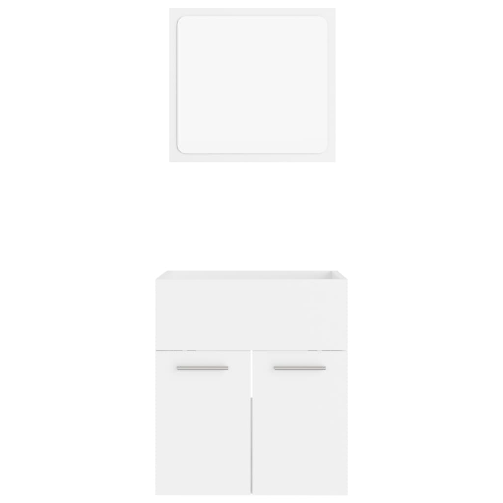 Set Mobili da Bagno 2 pz Bianco in Legno Multistrato 804773