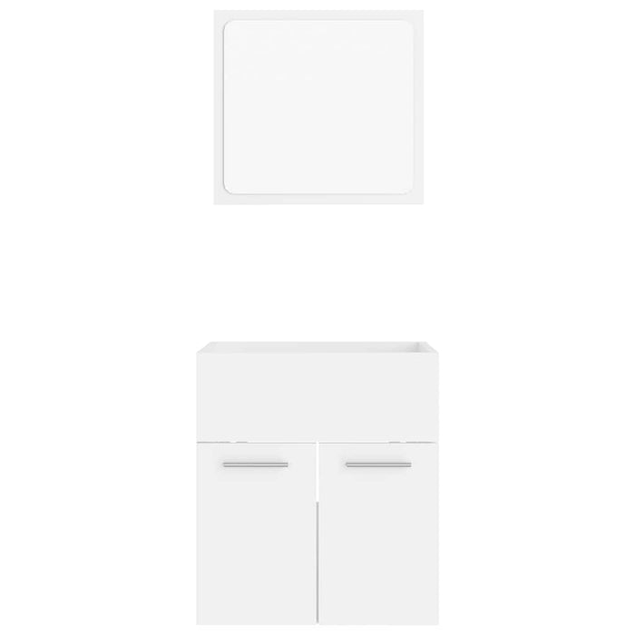 Set Mobili da Bagno 2 pz Bianco in Legno Multistrato 804773