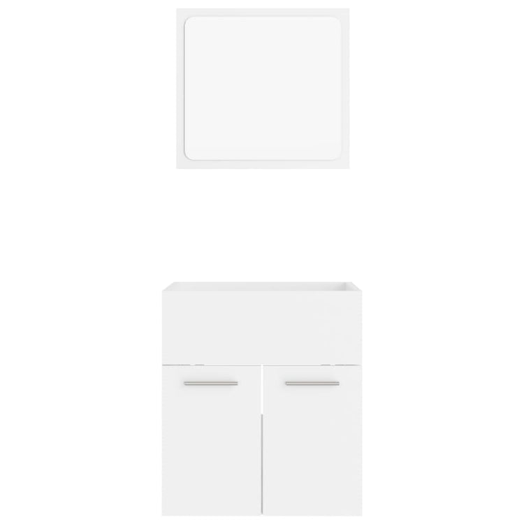 Set Mobili da Bagno 2 pz Bianco in Legno Multistrato 804773