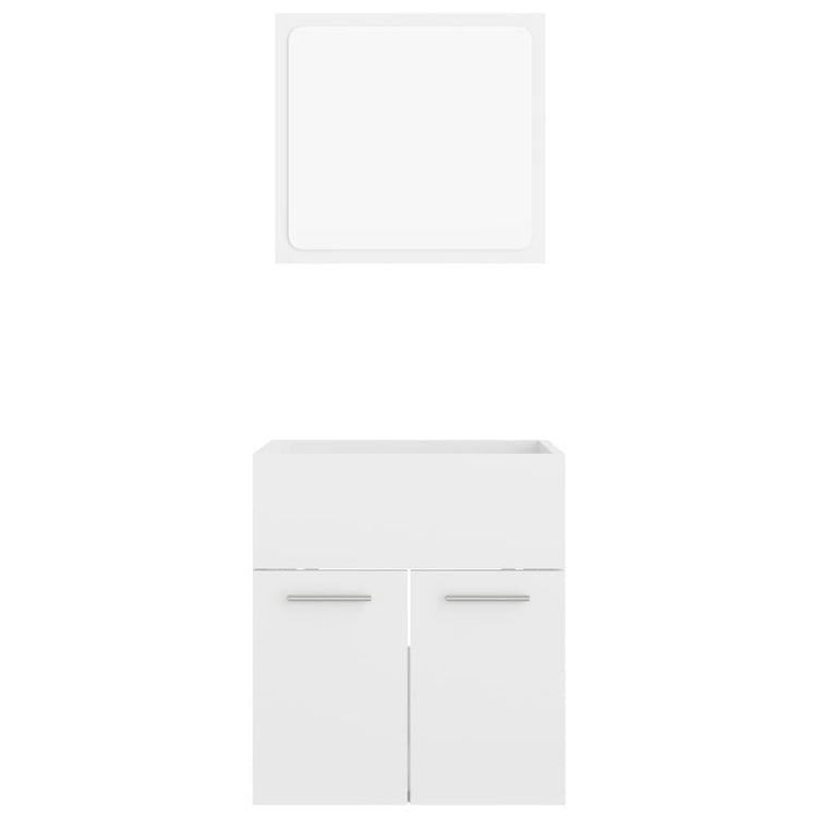 Set Mobili da Bagno 2 pz Bianco Lucido in Truciolato cod 11025