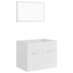 Set Mobili da Bagno 2 pz Bianco in Legno Multistrato 804782