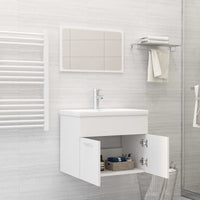 Set Mobili da Bagno 2 pz Bianco in Legno Multistrato 804782