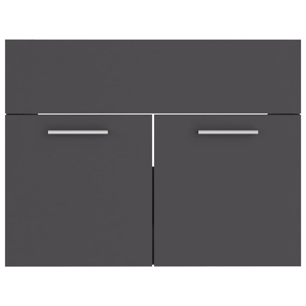 Set Mobili da Bagno 2 pz Grigio in Legno Multistrato 804784