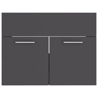 Set Mobili da Bagno 2 pz Grigio in Legno Multistrato 804784