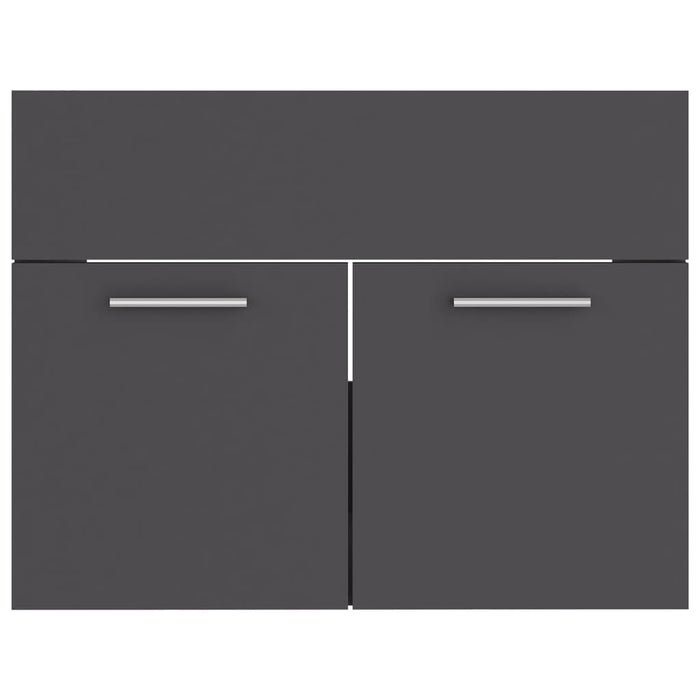 Set Mobili da Bagno 2 pz Grigio in Legno Multistrato 804784