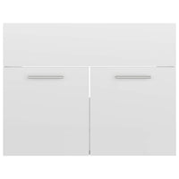 Set Mobili da Bagno 2 pz Bianco Lucido in Legno Multistrato 804788