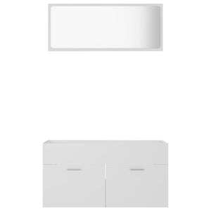 Set Mobili da Bagno 2 pz Bianco in Truciolato