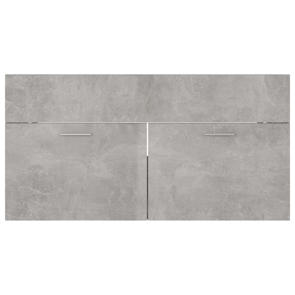 Set Mobili da Bagno 2 pz Grigio Cemento in Truciolato cod mxl 12756