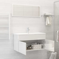 Set Mobili da Bagno 2 pz Bianco Lucido in Truciolato cod mxl 9089