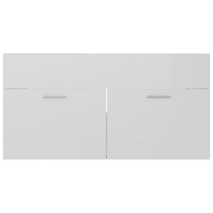 Set Mobili da Bagno 2 pz Bianco Lucido in Truciolato cod mxl 9089