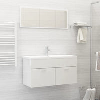 Set Mobili da Bagno 2 pz Bianco Lucido in Truciolato cod mxl 9089