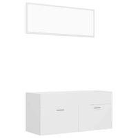 Set Mobili da Bagno 2 pz Bianco in Legno Multistrato 804809