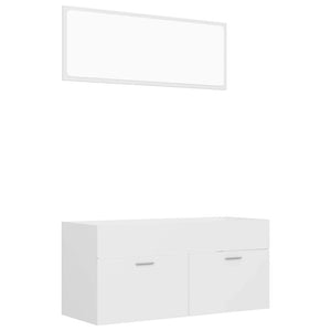 Set Mobili da Bagno 2 pz Bianco in Legno Multistrato 804809