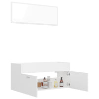 Set Mobili da Bagno 2 pz Bianco in Legno Multistrato 804809