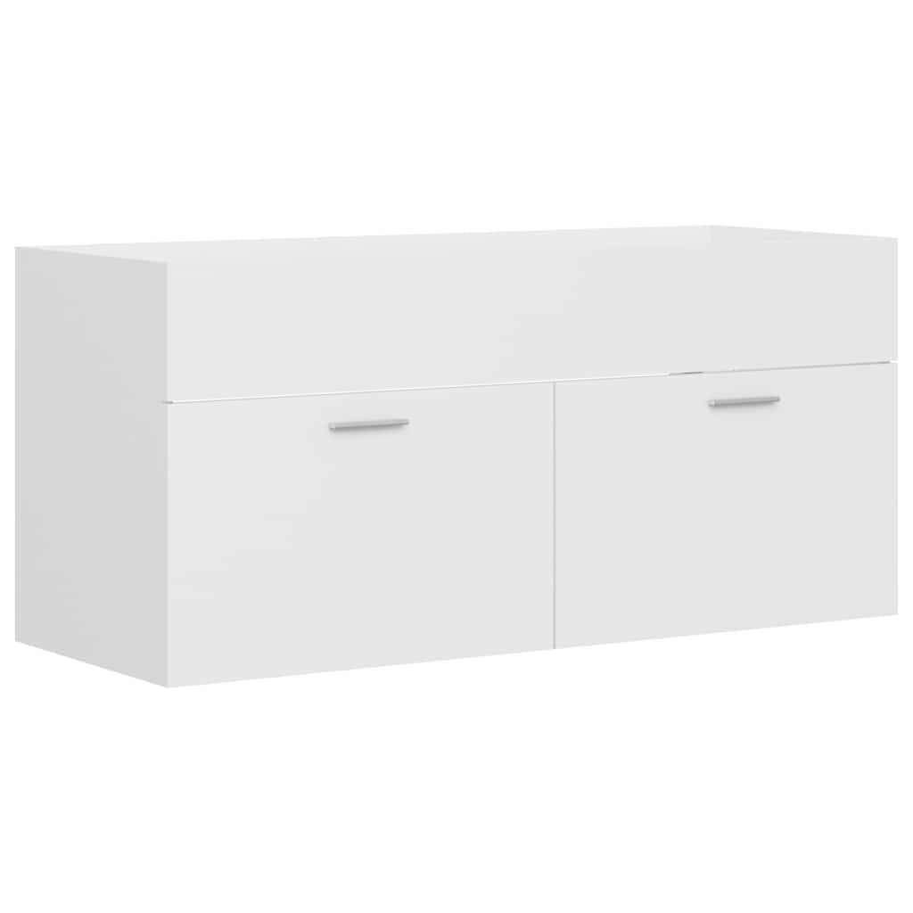 Set Mobili da Bagno 2 pz Bianco in Legno Multistrato 804809