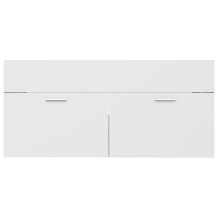 Set Mobili Bagno 2pz Bianco e Rovere Sonoma Legno Multistrato 804814